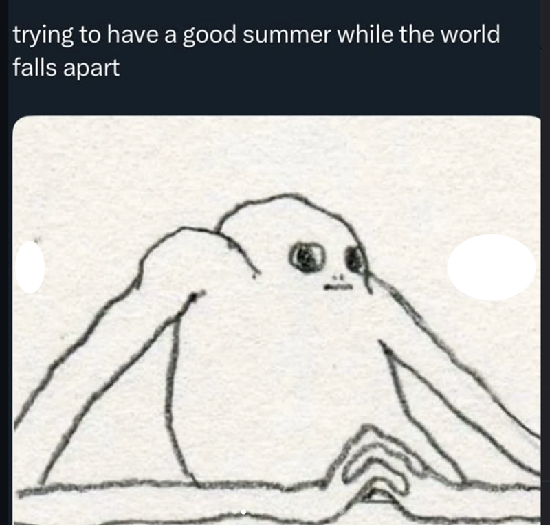 trying to have a good summer while the world falls apart
