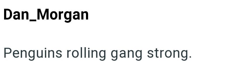 Dan_Morgan Penguins rolling gang strong.