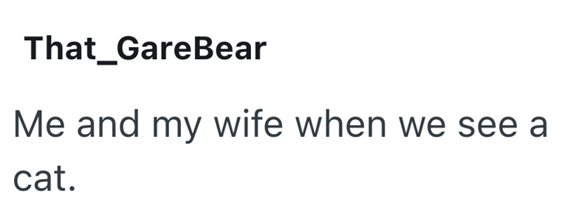 That_GareBear Me and my wife when we see a cat.