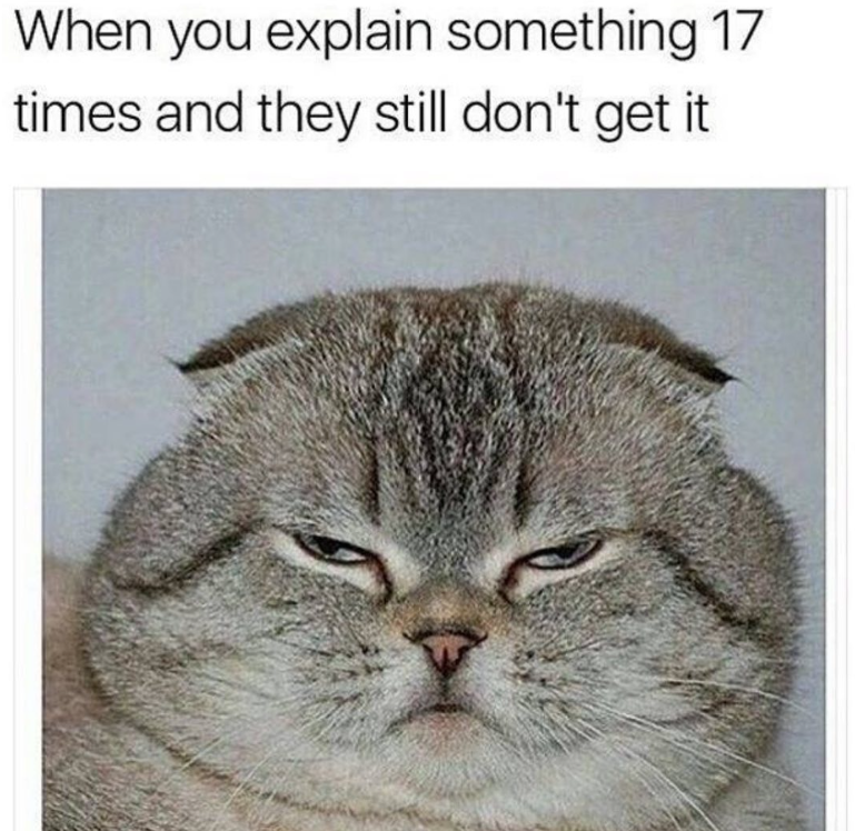 When you explain something 17 times and they still don't get it