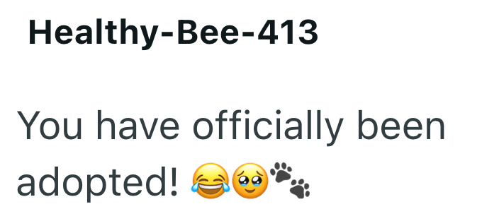 Healthy-Bee-413 You have officially been adopted!