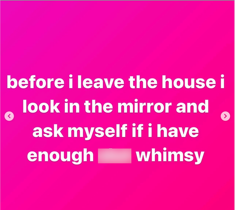 before i leave the house i look in the mirror and ask myself if i have enough whimsy