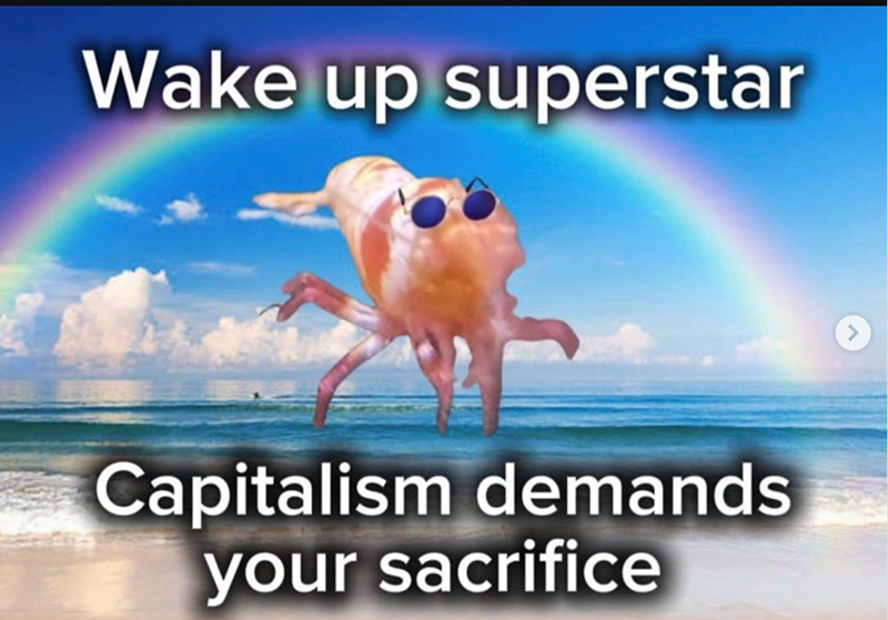 Wake up superstar Capitalism demands your sacrifice