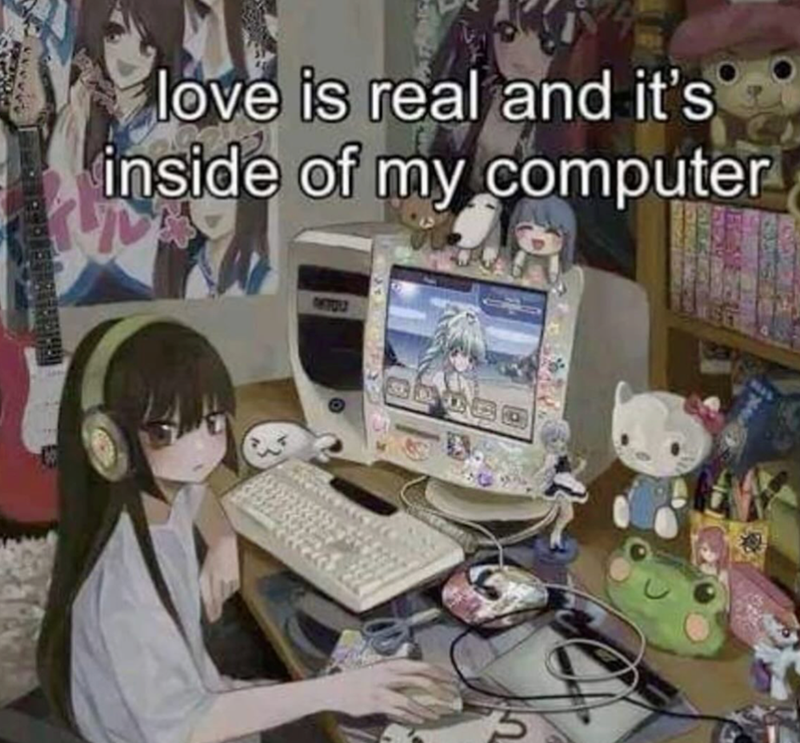 love is real and it's inside of my computer