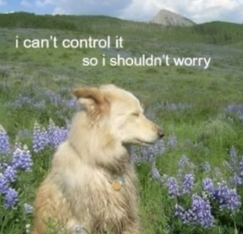 i can't control it so i shouldn't worry