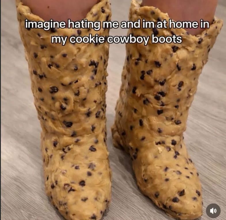 imagine hating me and im at home in my cookie cowboy boots
