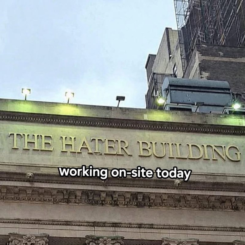 I- THE HATER BUILDING working on-site today