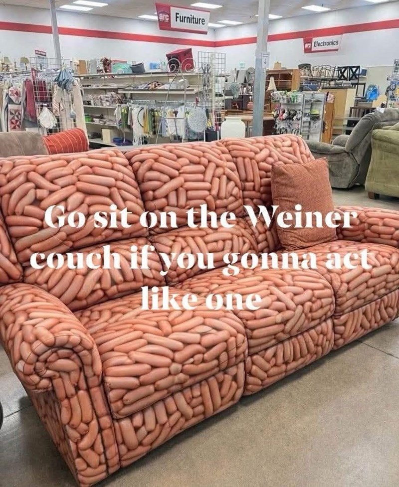 are Furniture are Electronics Go sit on the Weiner couch if you gonna acts like one