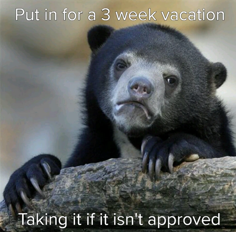 Put in for a 3 week vacation Taking it if it isn't approved