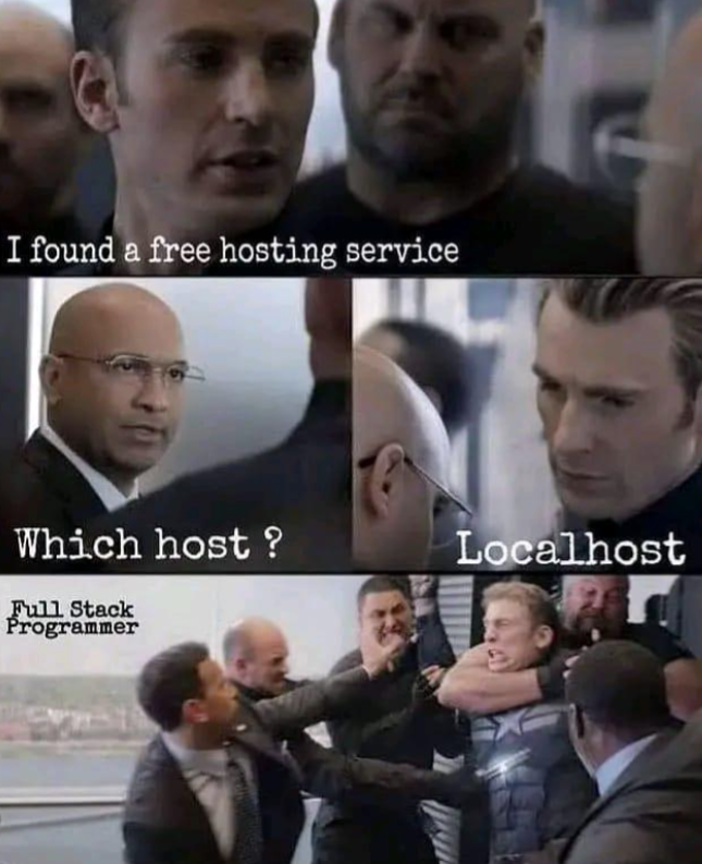 I found a free hosting service Which host? Full Stack Programmer Localhost