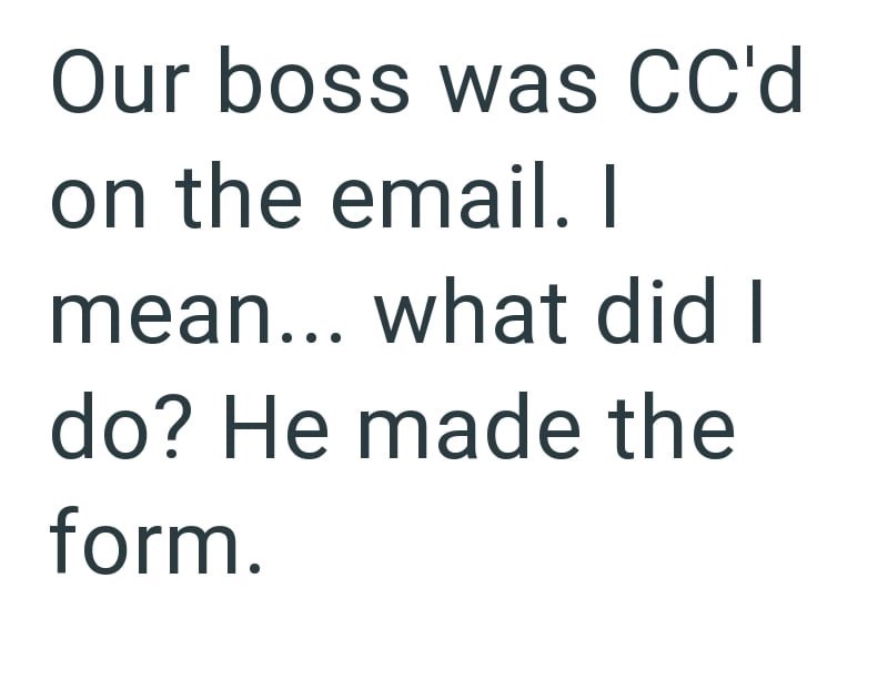 Our boss was CC'd on the email. I mean... what did I do? He made the form.