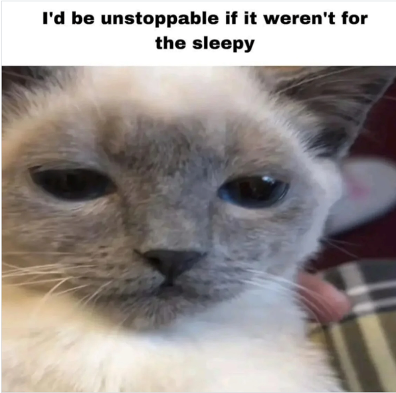 I'd be unstoppable if it weren't for the sleepy