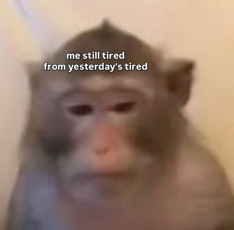 me still tired from yesterday's tired