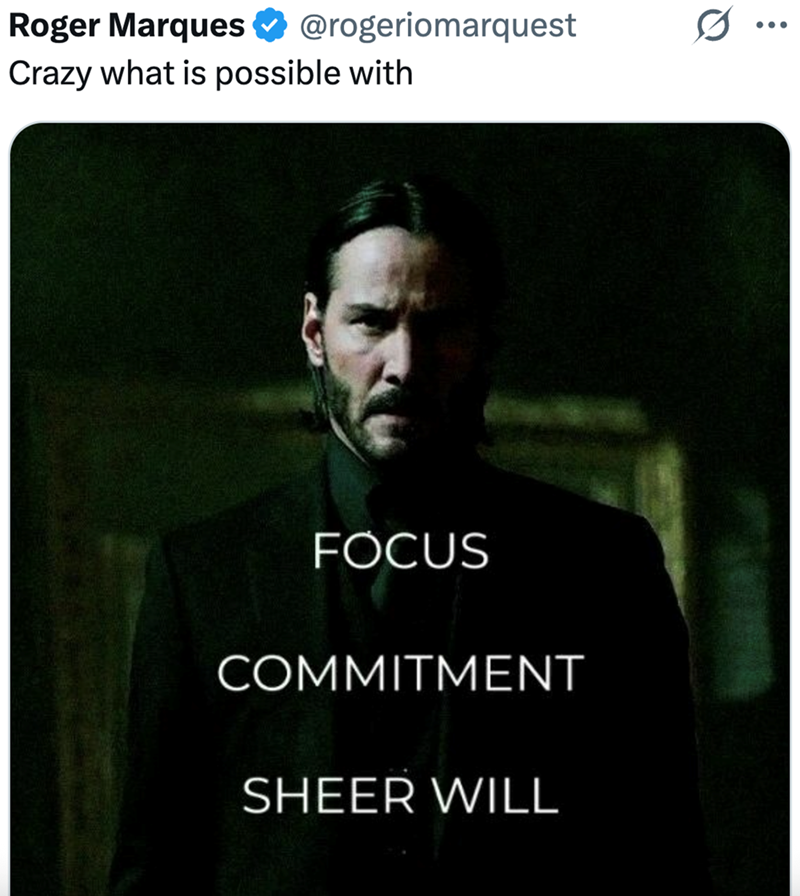 Roger Marques ❤ @rogeriomarquest Crazy what is possible with FOCUS COMMITMENT SHEER WILL