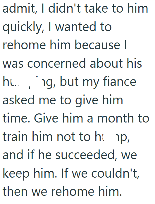 admit, I didn't take to him quickly, I wanted to rehome him because I was concerned about his hung, but my fiance asked me to give him time. Give him a month to train him not to hop, and if he succeeded, we keep him. If we couldn't, then we rehome him.