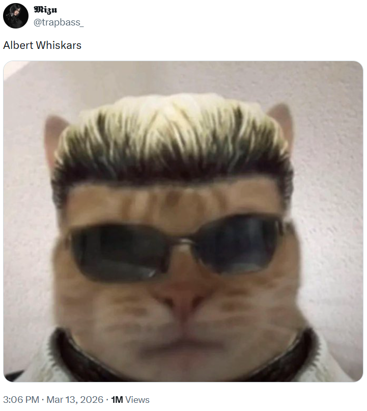 Mizu @trapbass_ Albert Whiskars 3:06 PM · Mar 13, 2026 1M Views