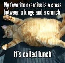 My favorite exercise is a cross between a lunge and a crunch It's called lunch