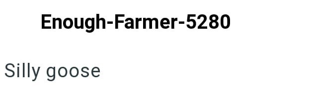 Enough-Farmer-5280 Silly goose
