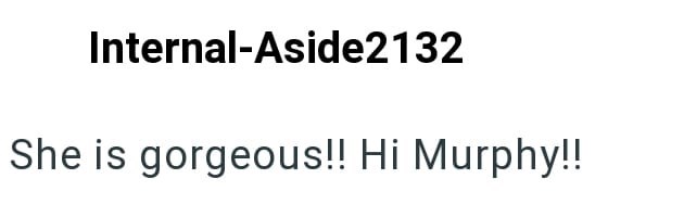 Internal-Aside2132 She is gorgeous!! Hi Murphy!!