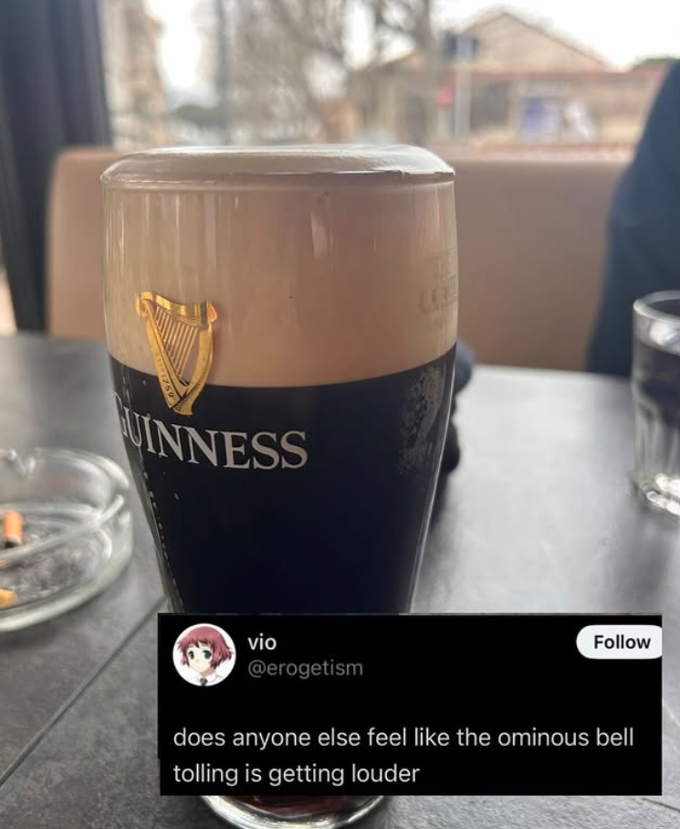 14101759 UINNESS vio @erogetism Follow does anyone else feel like the ominous bell tolling is getting louder