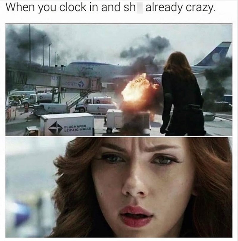 When you clock in and sh already crazy. 1302 FLUGHAFEN LEIPZIG HALLE