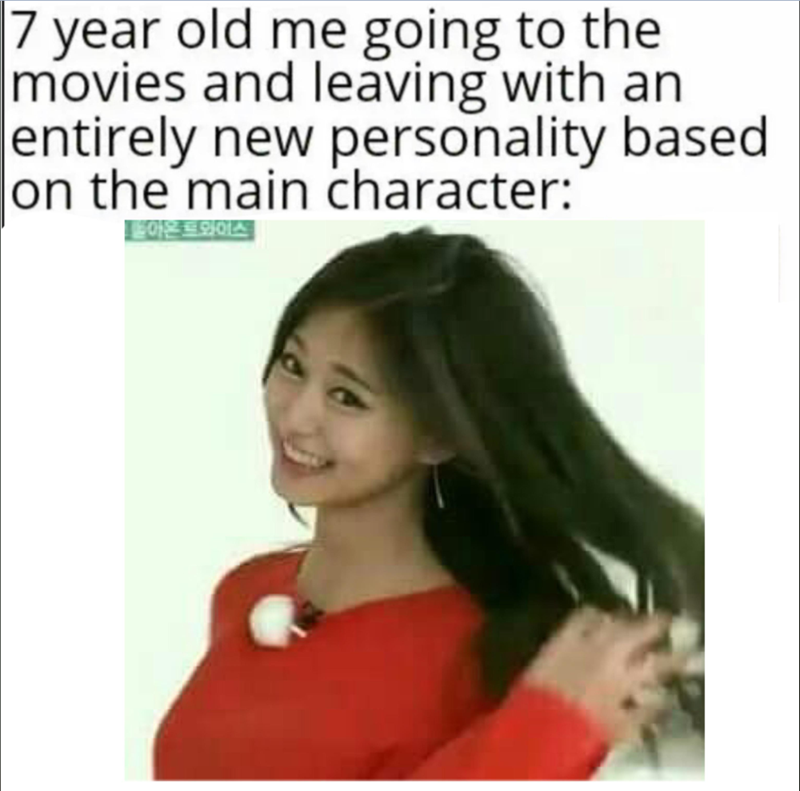 7 year old me going to the movies and leaving with an entirely new personality based on the main character: 이온트와이스