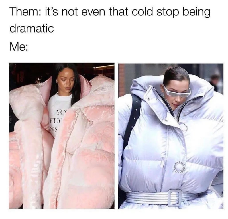 Them: it's not even that cold stop being dramatic Me: YO FU