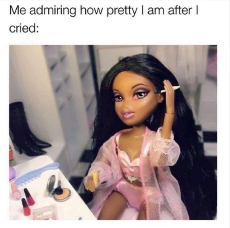 Me admiring how pretty I am after I cried: