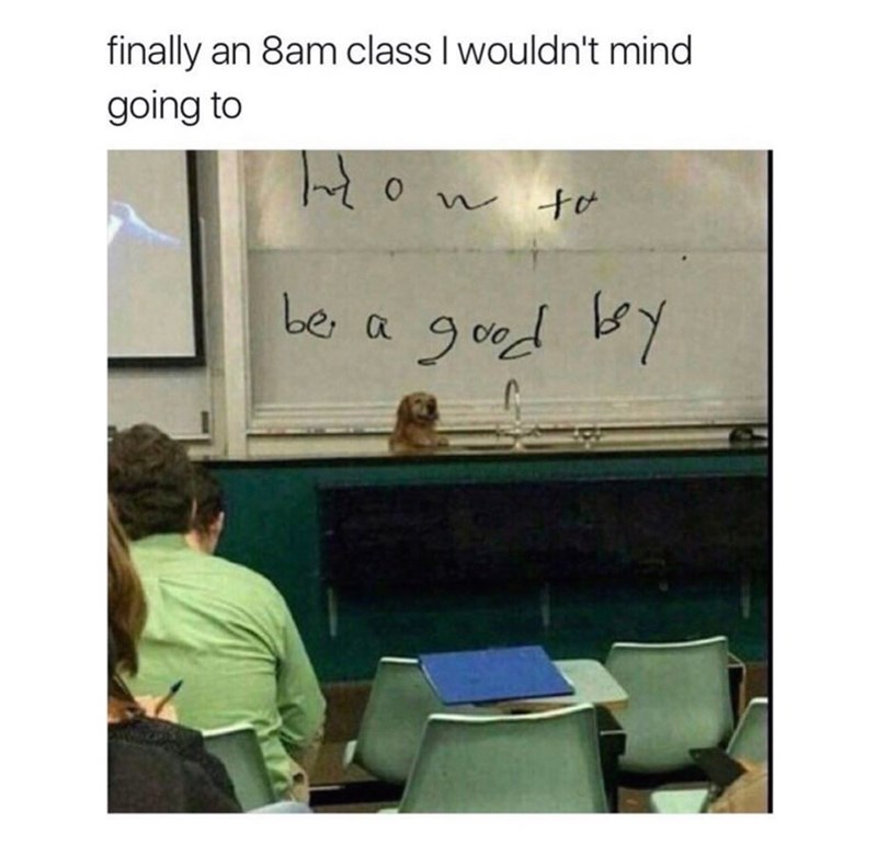 finally an 8am class I wouldn't mind going to लि 0 to be a good by