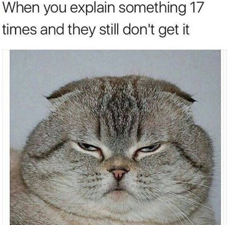 When you explain something 17 times and they still don't get it