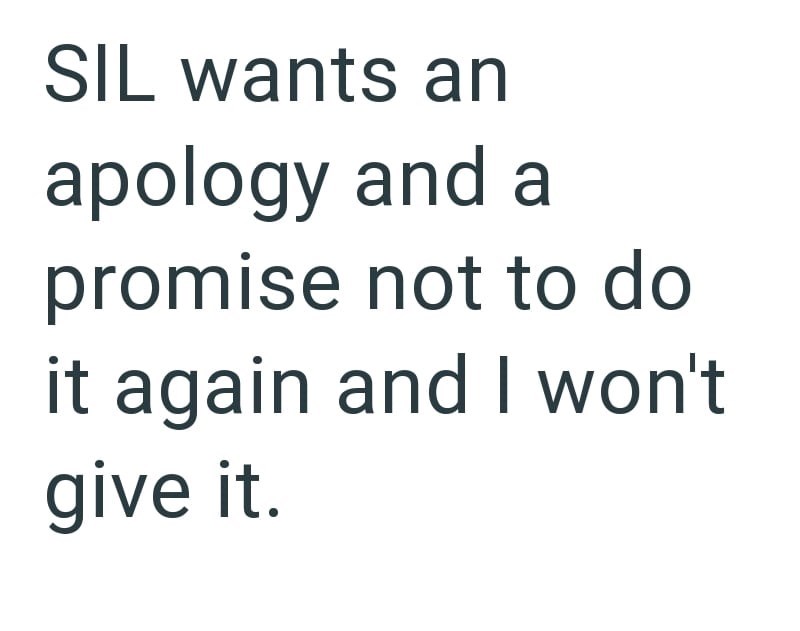 SIL wants an apology and a promise not to do it again and I won't give it.
