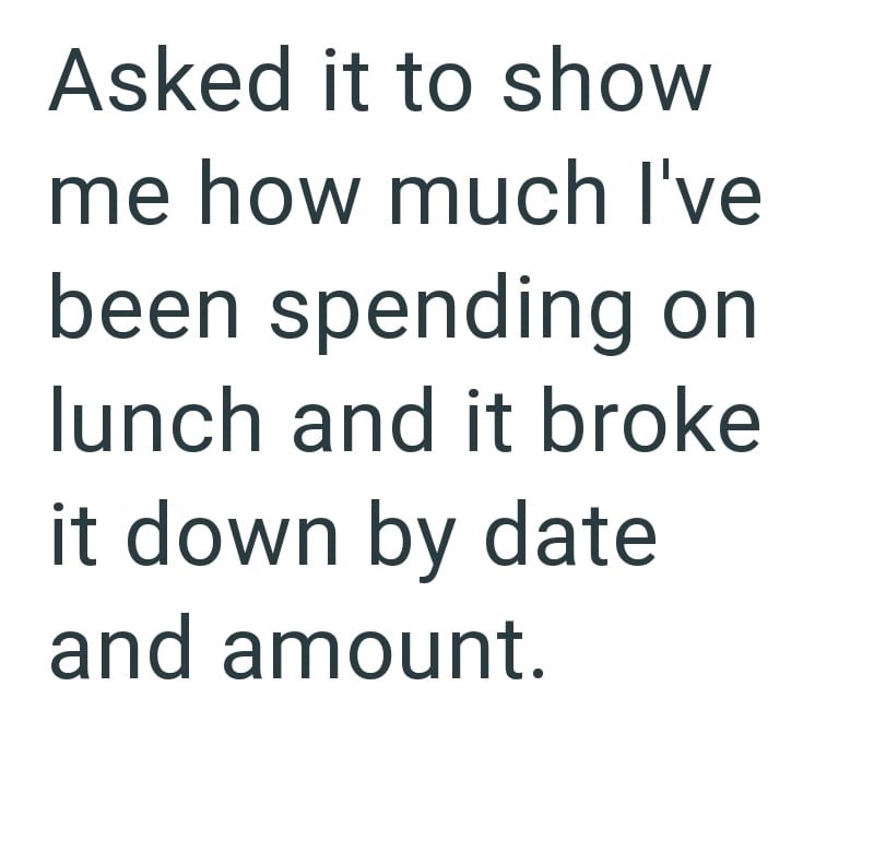 Asked it to show me how much I've been spending on lunch and it broke it down by date and amount.