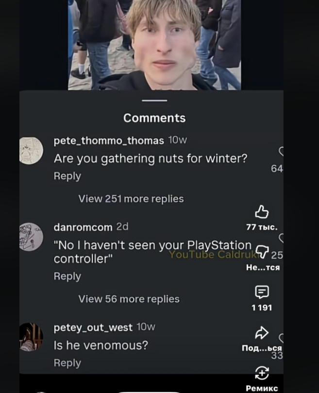 Comments pete_thommo_thomas 10w Are you gathering nuts for winter? Reply View 251 more replies danromcom 2d S 64 B 77 тыс. "No I haven't seen your PlayStation YouTube Caldruk 25 controller" Не...тся Reply View 56 more replies 1191 petey_out_west 10w Is he venomous? Reply ☑ Под...ься 33 Ремикс