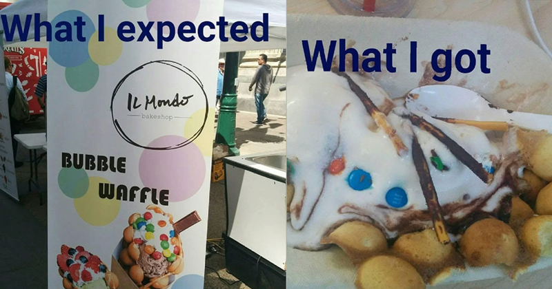 What I expected KUAILS ST BUBBLE IL Mondo -bakeshop- WAFFLE What I got