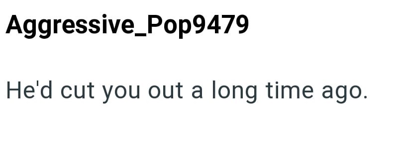 Aggressive_Pop9479 He'd cut you out a long time ago.