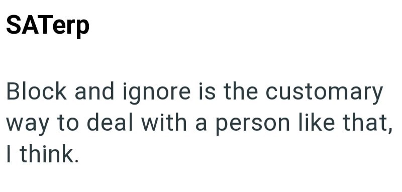 SATerp Block and ignore is the customary way to deal with a person like that, I think.