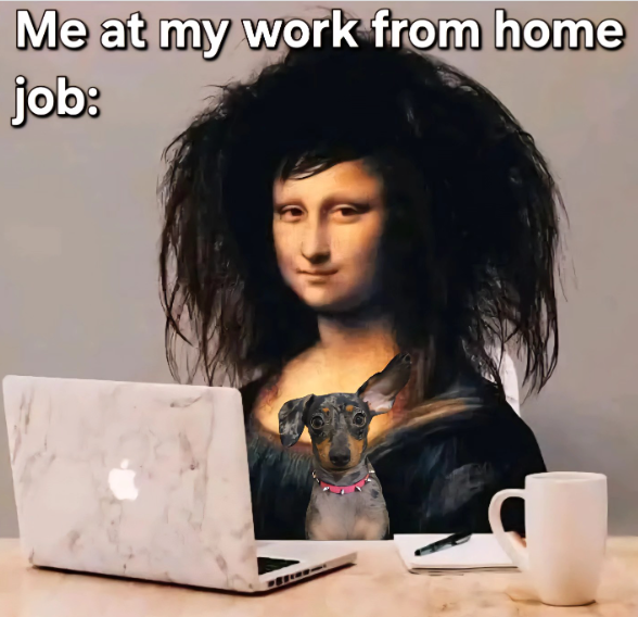 Me at my work from home job: