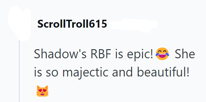 ScrollTroll615 Shadow's RBF is epic! She is so majectic and beautiful!
