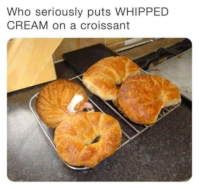 Who seriously puts WHIPPED CREAM on a croissant