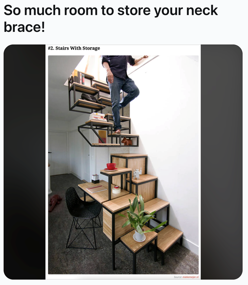 So much room to store your neck brace! #2. Stairs With Storage Source: miekemeijer.nl