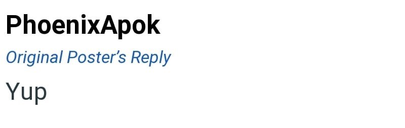 PhoenixApok Original Poster's Reply Yup
