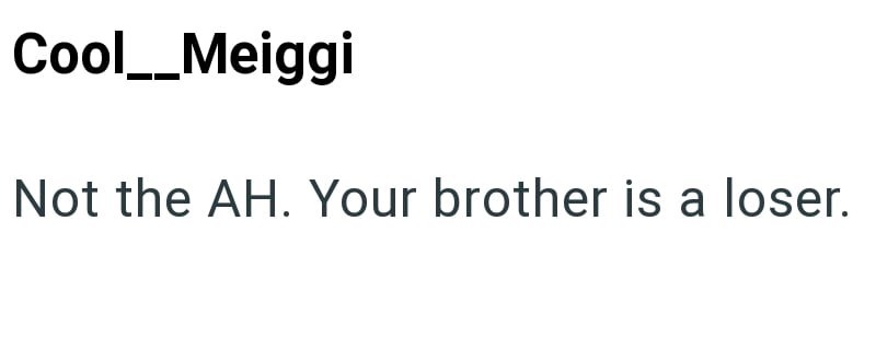 Cool__Meiggi Not the AH. Your brother is a loser.