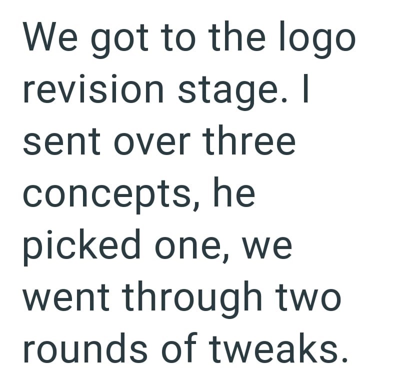 We got to the logo revision stage. I sent over three concepts, he picked one, we went through two rounds of tweaks.