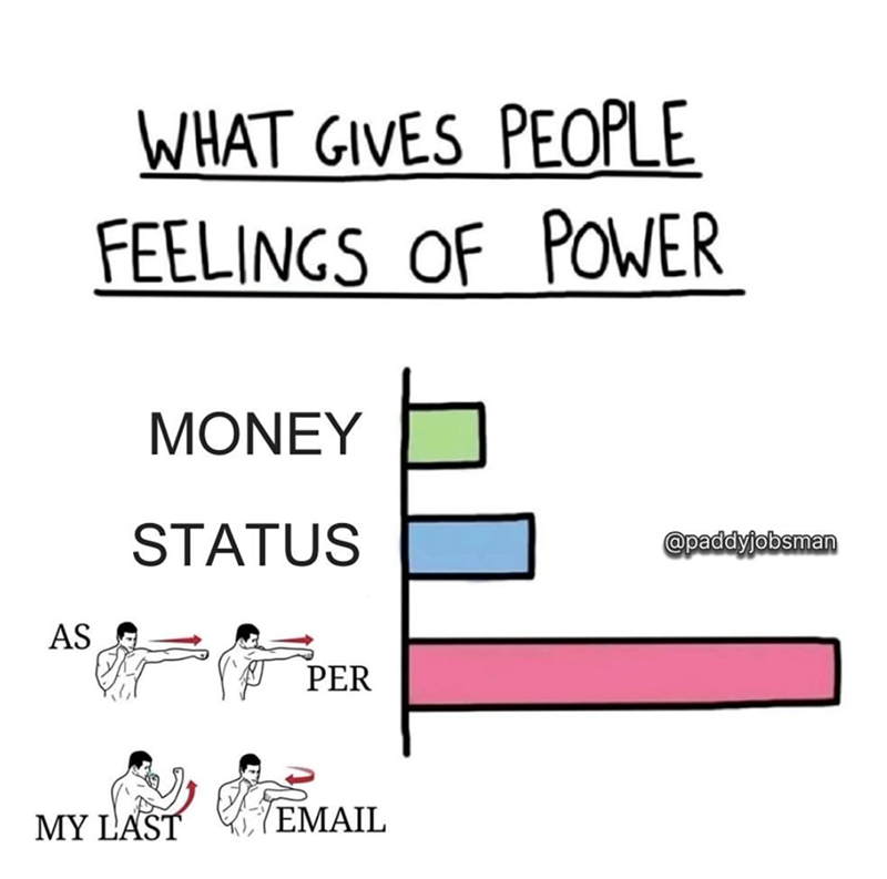 AS WHAT GIVES PEOPLE FEELINGS OF POWER MONEY STATUS PER MY LAST EMAIL @paddyjobsman