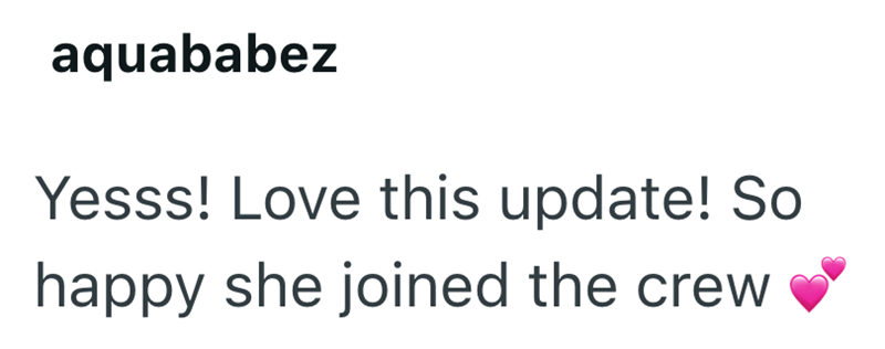 aquababez Yesss! Love this update! So happy she joined the crew