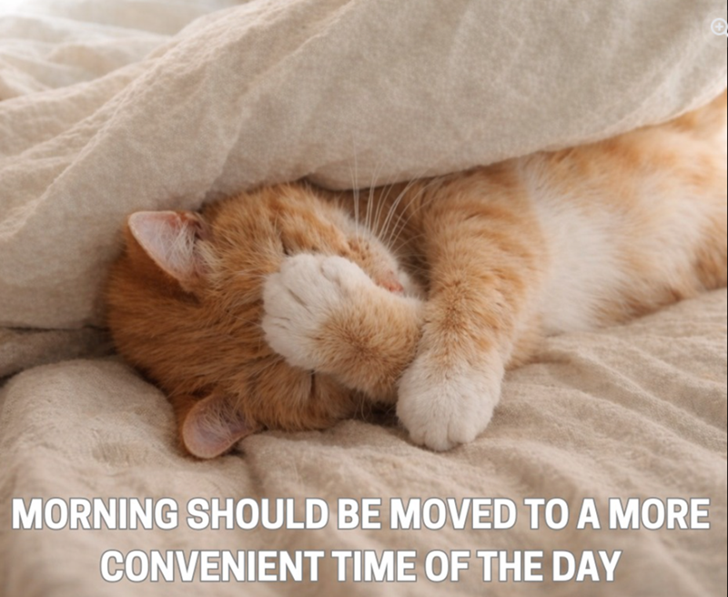 MORNING SHOULD BE MOVED TO A MORE CONVENIENT TIME OF THE DAY +