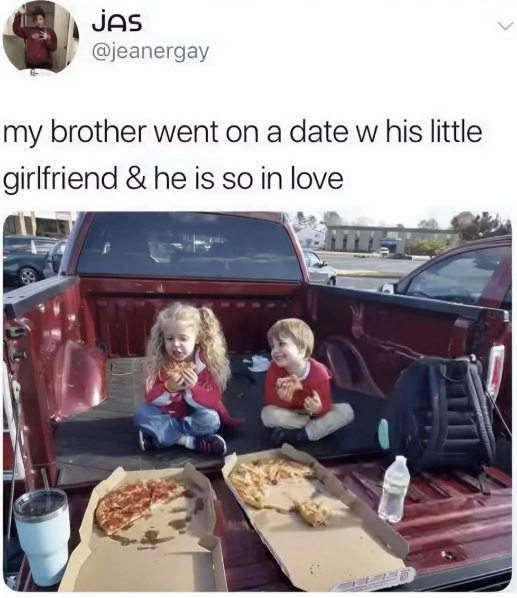 JAS @jeanergay my brother went on a date w his little girlfriend & he is so in love