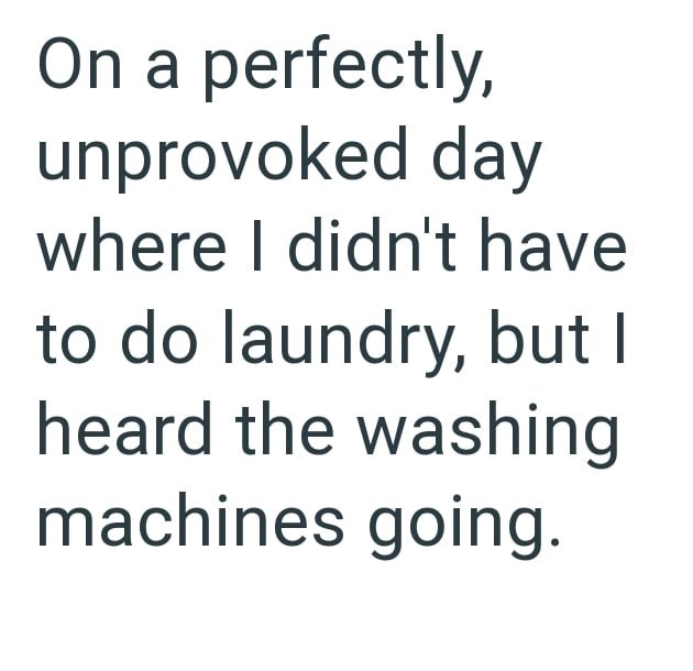 On a perfectly, unprovoked day where I didn't have to do laundry, but I heard the washing machines going.