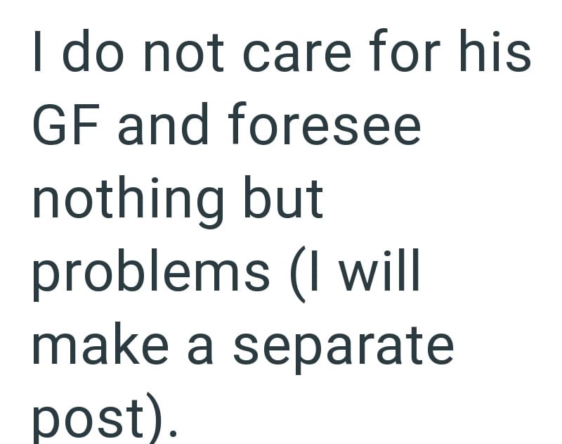 I do not care for his GF and foresee nothing but problems (I will make a separate post)