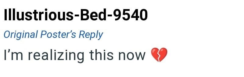 Illustrious-Bed-9540 Original Poster's Reply I'm realizing this now